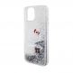 Дизайнерски кейс с висока защита за iPhone 15 - Hello Kitty Liquid Glitter Electroplating Head Logo Case (прозрачен-сребрист) thumbnail 6