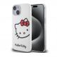 Дизайнерски силиконов кейс за iPhone 15 - Hello Kitty IML Head Logo Case (бял) thumbnail