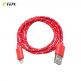 TIPX Sync and Charge Lightning - плетен Lightning кабел за iPhone, iPad, iPod (1 метър) (червен) thumbnail