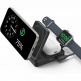 Преносима тройна поставка (пад) за безжично зареждане за iPhone с MagSafe, Apple Watch, AirPods и Qi съвместими мобилни устройства - Anker MagGo 3-in-1 MagSafe Qi2 Pocket Charger (черен) thumbnail