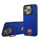 Дизайнерски кожен кейс с MagSafe за iPhone 15 Pro Max - FC Barcelona Official Magnetic Leather Case (син) thumbnail