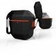 Urban Armor Gear HardCase - водо и удароустойчив силиконов (TPU) кейс с карабинер за Apple Airpods (черен-оранжев) thumbnail
