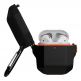 Urban Armor Gear HardCase - водо и удароустойчив силиконов (TPU) кейс с карабинер за Apple Airpods (черен-оранжев) thumbnail 3