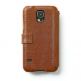 Zenus Masstige Lettering Diary Case - кожен калъф тип портфейл за Samsung Galaxy S5 SM-G900 (кафяв) thumbnail 2