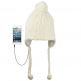 KitSound Audio Beanie Peruvian with Pom Pom - шапка с вградени слушалки с 3.5 мм аудио жак за iPhone и мобилни устройства (бял) thumbnail 2