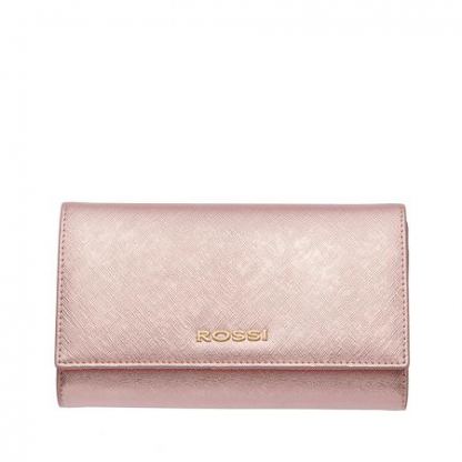 Дамско портмоне цвят Сафиано Блестящо Розово ROSSI RSC0301