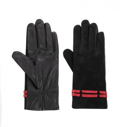 Дамски  елегантни ръкавици черен велур ROSSI RSG05BB3