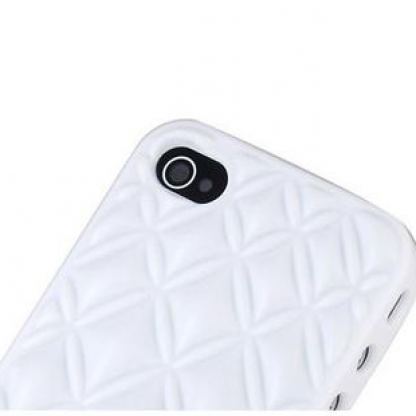 Diamond Pattern - поликарбонатов кейс за iPhone 4 Case (бял)  2