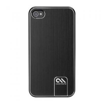 CaseMate BT Brushed Aluminum - поликарбонатов кейс за iPhone 4 (черен)  3