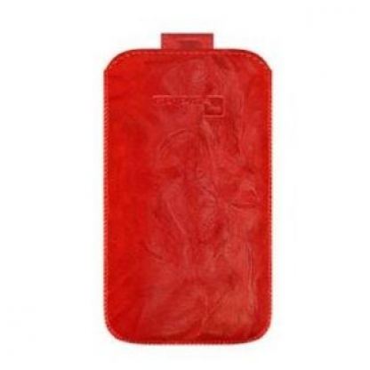 GRIPIS Slider Sleeve - кожен калъф за iPhone 4 (червен - ръчна изработка) 2