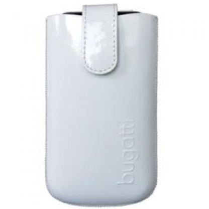 Bugatti SlimCase Leather Case size M - кожен калъф за iPhone 4 и мобилни устройства (бял) 3