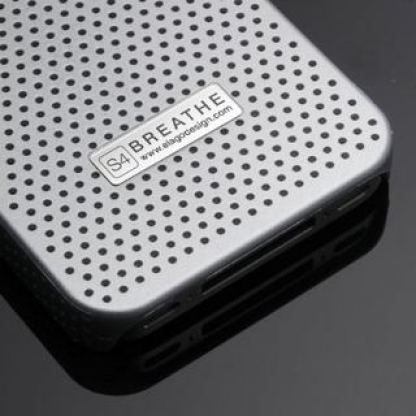 Elago S4 BREATHE Case and HD Clear film - кейс (сребрист) и покритие за дисплея за iPhone 4  2