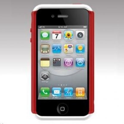SwitchEasy Odyssey - хибриден кейс за iPhone 4 (бял-червен)  4