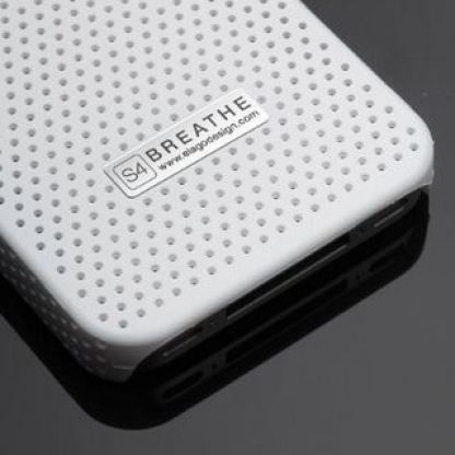 Elago S4 BREATHE Case - поликарбонатов кейс за iPhone 4 (бял)  2
