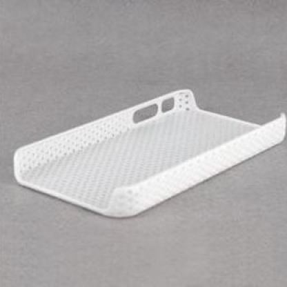 Mesh поликарбонатов кейс за iPhone 4/4S (бял)  2