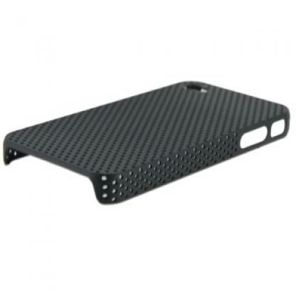 Mesh поликарбонатов кейс за iPhone 4/4S (черен)  2