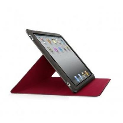 Belkin Slim Folio - кожен кейс и поставка за iPad 2 (черен-червен)  4