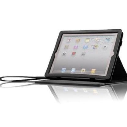 Tunewear Tunefolio 2 Wake/Sleep cover - кожен калъф и поставка за iPad 2 (черен)  2