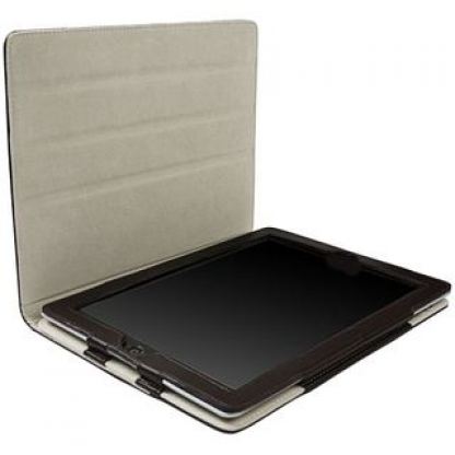 Krusell Luna Case 2 - кожен калъф и стойка за iPad 2 (кафяв)  3