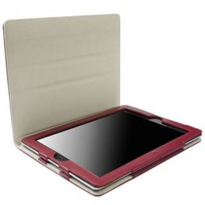 Krusell Luna Case 2 - кожен калъф и стойка за iPad 2 (червен)  3