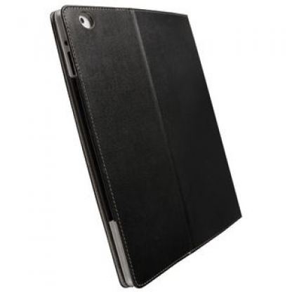 Krusell Luna Case 2 - кожен калъф и стойка за iPad 2 (черен)  2