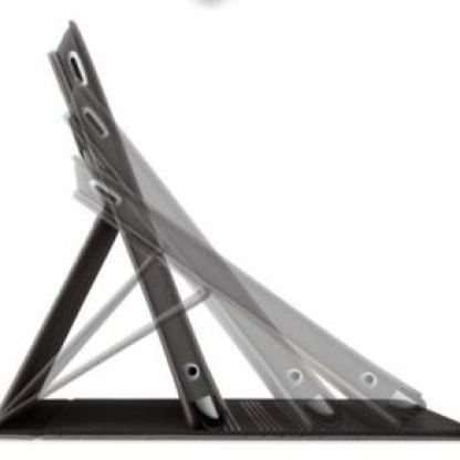 Belkin Flip Folio Stand - кожен кейс и поставка за iPad 2 (черен-сив)  4