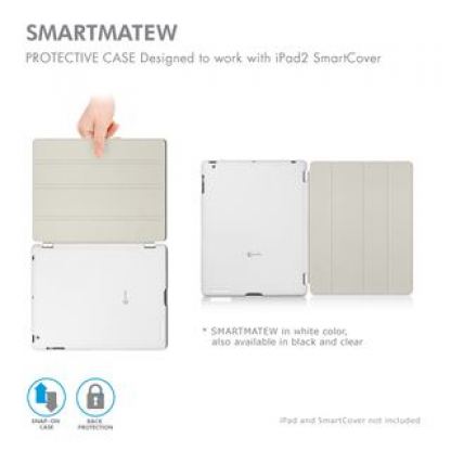 Macally SmartMate - кейс за iPad 2 (съвместим с Apple Smart cover) - бял  3