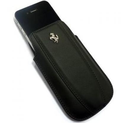 Ferrari Modena Series Pouch - кожен калъф за iPhone 4/4S (черен) 5