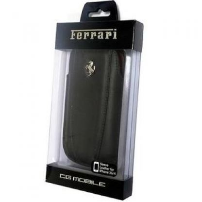 Ferrari Modena Series Pouch - кожен калъф за iPhone 4/4S (черен) 6