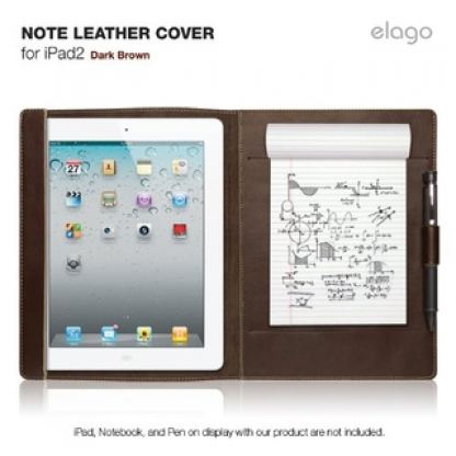 Elago Note Leather Cover - луксозен кожен калъф за iPad 2 (естествена кожа-ръчна изработка)  2
