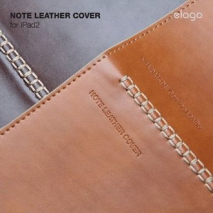 Elago Note Leather Cover - луксозен кожен калъф за iPad 2 (естествена кожа-ръчна изработка)  3