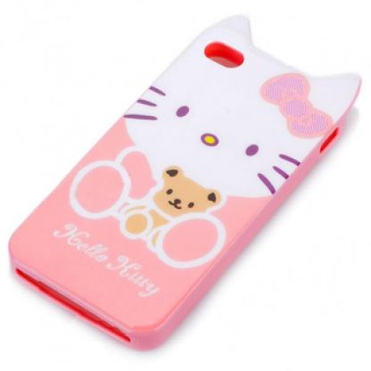 Hello Kitty 2.0 - силиконов калъф за iPhone 4 (розов)  2