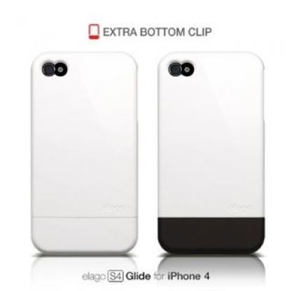 Elago S4 Glide Case - слайдер кейс и защитни покрития за iPhone 4 (бял) 4