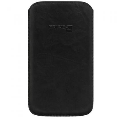 GRIPIS Slider Sleeve - кожен калъф за Samsung Galaxy Nexus, HTC Sensation XL и други (черен - ръчна изработка)  2