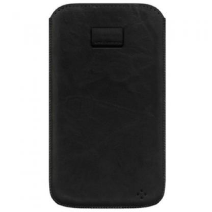 GRIPIS Slider Sleeve - кожен калъф за Samsung Galaxy Nexus, HTC Sensation XL и други (черен - ръчна изработка)  4