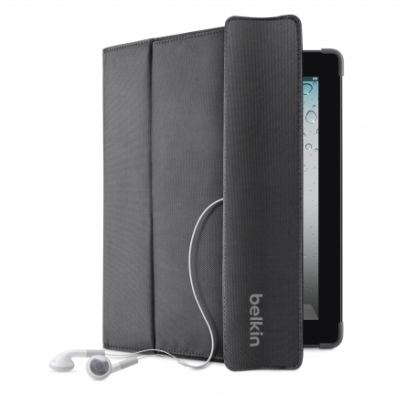 Belkin Storage Folio Stand - калъф,поставка и външен джоб за аксесоари за iPad 2/3  3