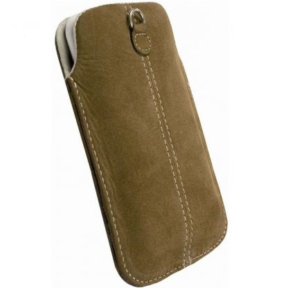 Krusell LUNA POUCH Nubuck XXL - кожен калъф за мобилни телефони (кафяв)  2