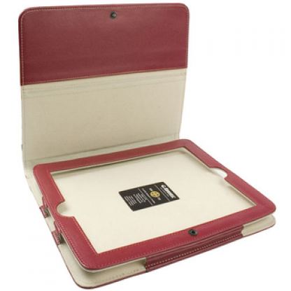 Krusell Luna Case - кожен калъф и стойка за iPad (червен)  3