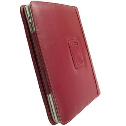 Krusell Luna Case - кожен калъф и стойка за iPad (червен)  4