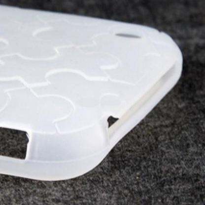 Puzzle силиконов калъф за iPhone 3G (бял)  4
