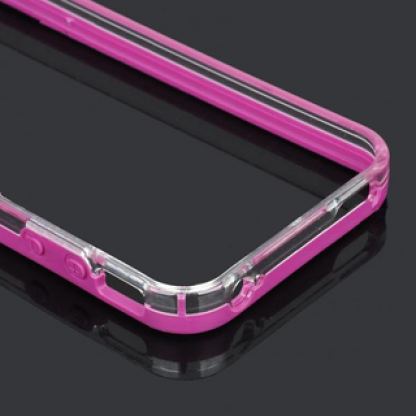 Protective Bumper Frame - силиконова обвивка (бъмпер) за iPhone 4/4S (лилав)  3