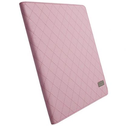 Krusell Avenyn Case - кожен калъф и стойка за iPad 2/3 (розов) 
