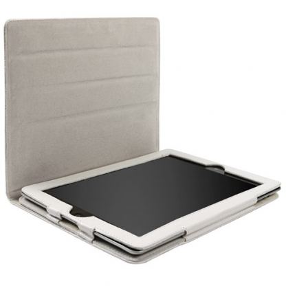 Krusell Avenyn Case - кожен калъф и стойка за iPad 2/3 (бял)  3