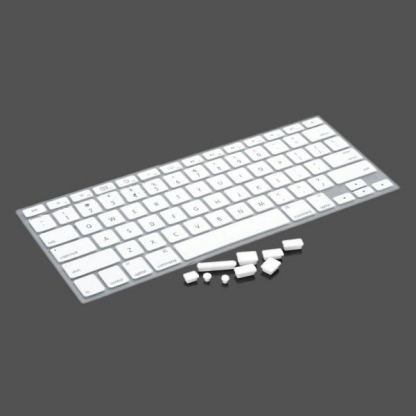 CrystalGuard Protection Kit - комплект силиконови тапи и обвивка за клавиатурата за MacBook Air/Pro (бял)  2