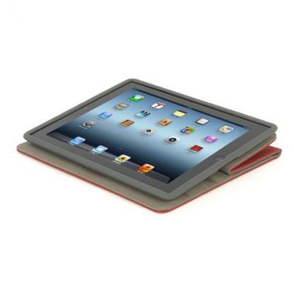 Tucano Schermo Folio Case - еко (кожен) кейс с поставка за iPad 2/3 (червен)  2