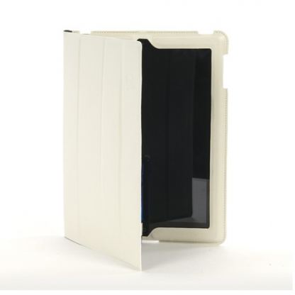 Tucano Cornice Folio Case - кожен кейс с поставка за iPad 2/3 (бял)  3