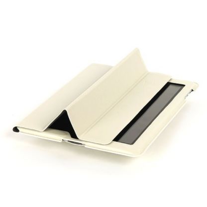 Tucano Cornice Folio Case - кожен кейс с поставка за iPad 2/3 (бял)  4