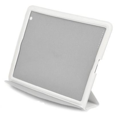 Fashion Protective Smart Cover - полиуретанов калъф и поставка за iPad 3 (бял)  3