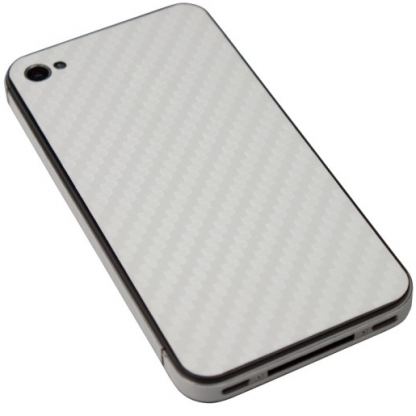 xGear ExoSkin Carbon - комплект карбоново фолио за iPad 3/2 и iPhone 4/4S (предно+задно) - бял  2