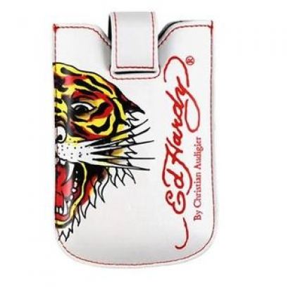 Ed Hardy Universal Case Tiger - кожен калъф за iPhone 4, 3Gs/3G, 2G и мобилни телефони (бял)  2